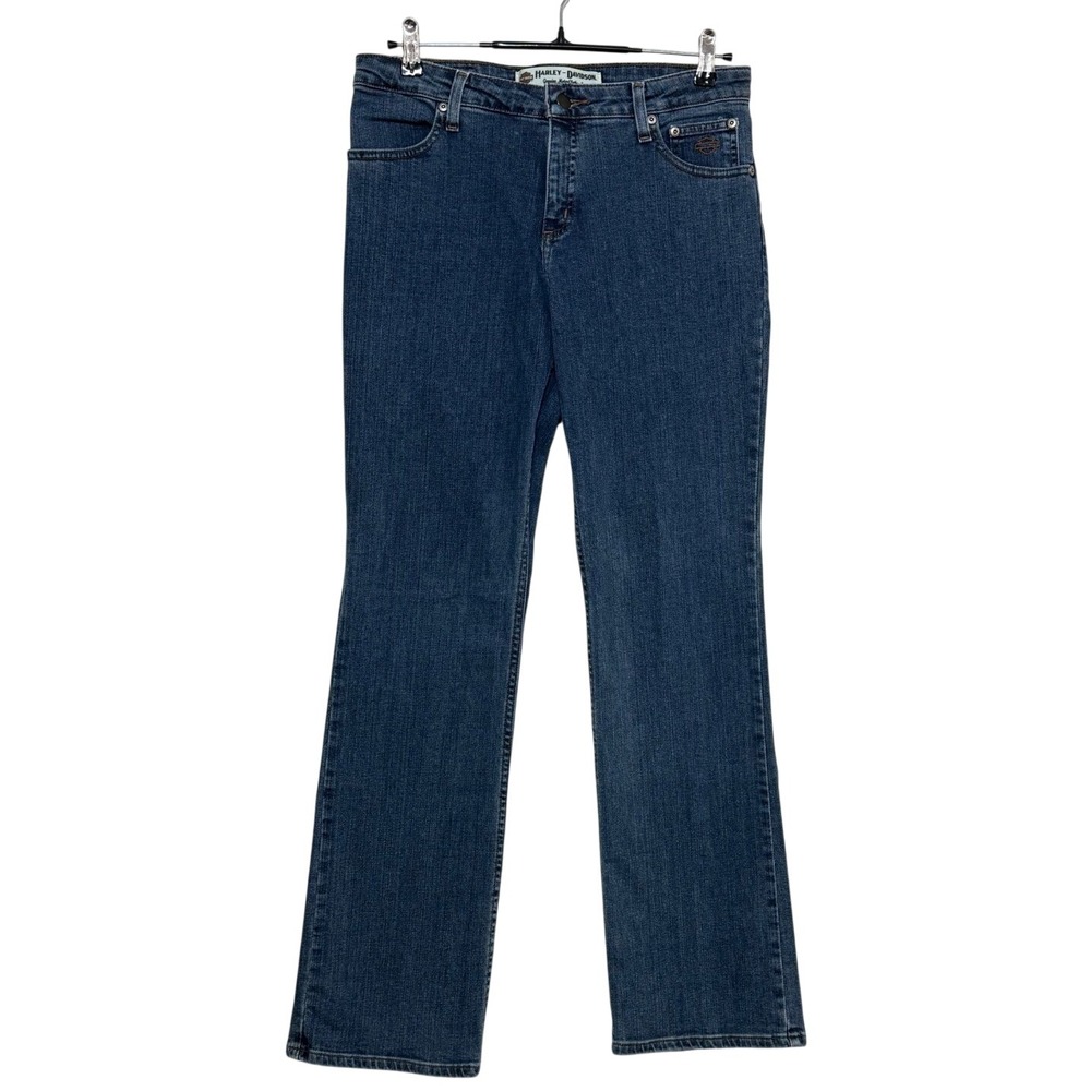 Vintage Harley-Davidson Jeans Women 10 Tall 31X32 Blue Bootcut Stretch Biker